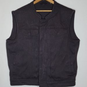 First Mfg Co Canvas Motorcycle Concealment Vest, Large, Black